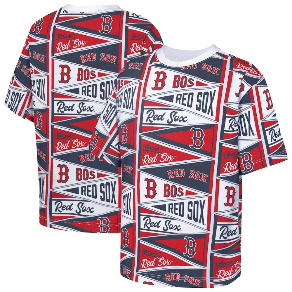 Boston Red Sox Outerstuff Youth All-Over Pennant T-Shirt - Red T-shirts