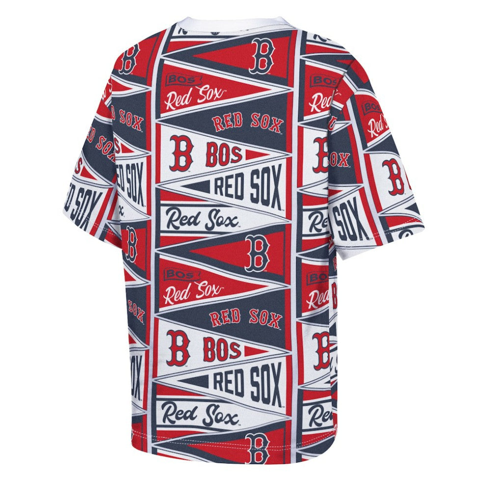 Boston Red Sox Outerstuff Youth All-Over Pennant T-Shirt - Red T-shirts