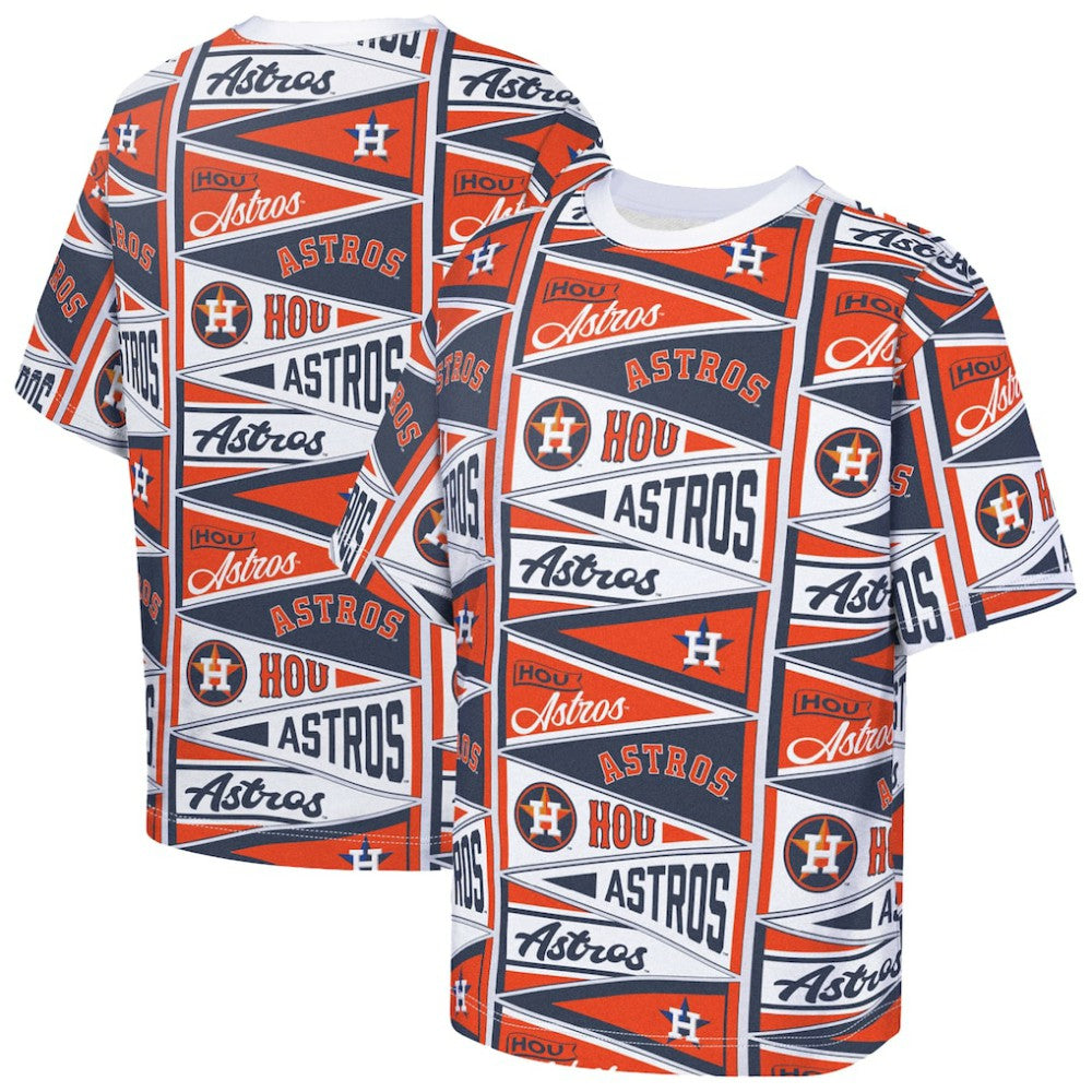 Houston Astros Outerstuff Youth All-Over Pennant T-Shirt - Orange T-shirts