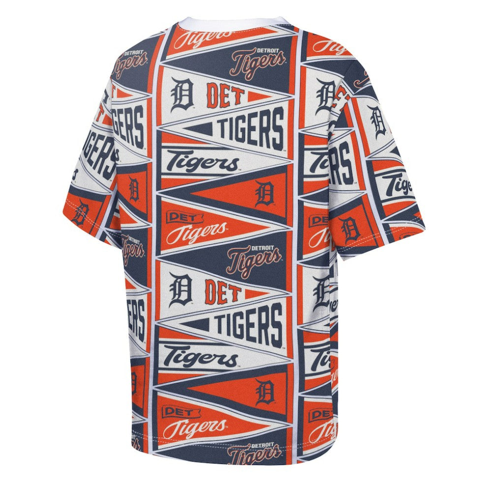 Detroit Tigers Outerstuff Youth All-Over Pennant T-Shirt - Orange T-shirts