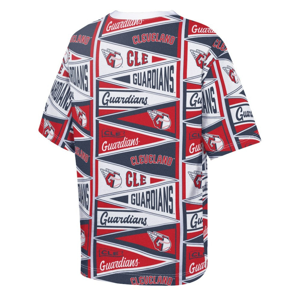 Cleveland Guardians Outerstuff Youth All-Over Pennant T-Shirt - Red T-shirts
