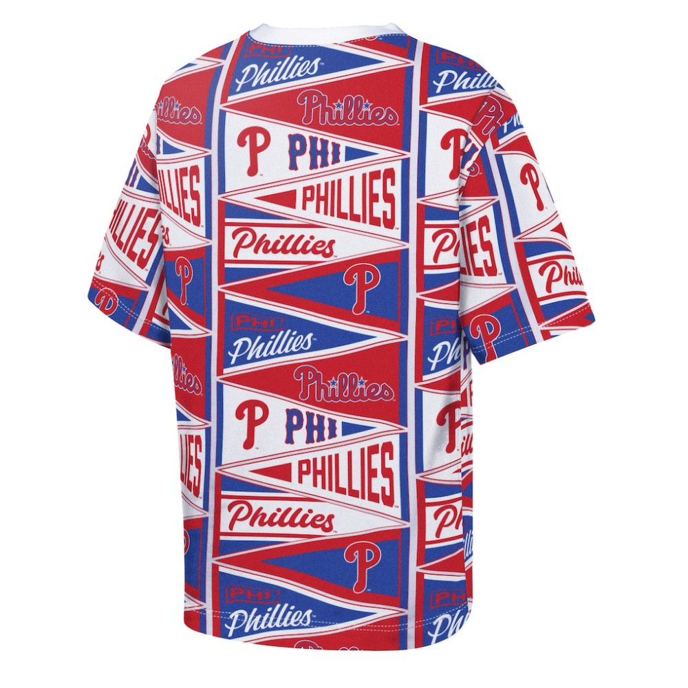 Philadelphia Phillies Outerstuff Youth All-Over Pennant T-Shirt - Red T-shirts