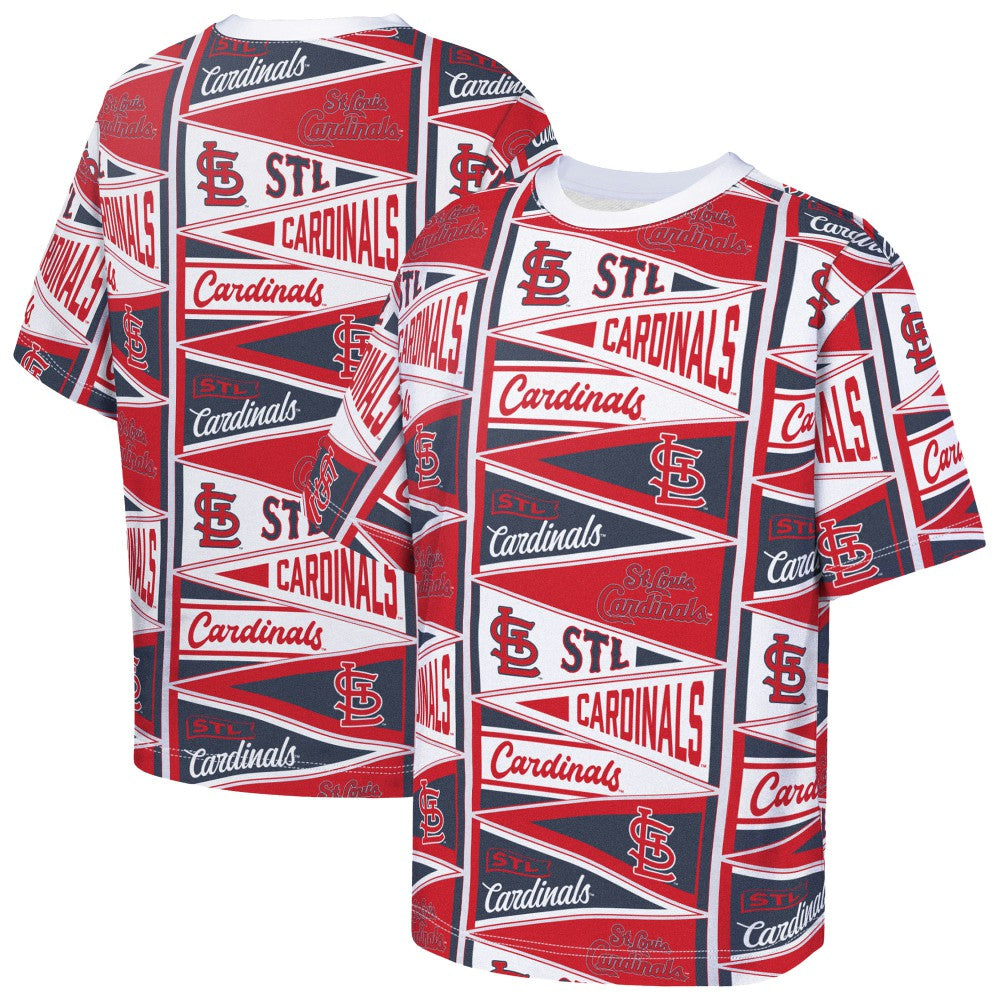 St. Louis Cardinals Outerstuff Youth All-Over Pennant T-Shirt - Red T-shirts