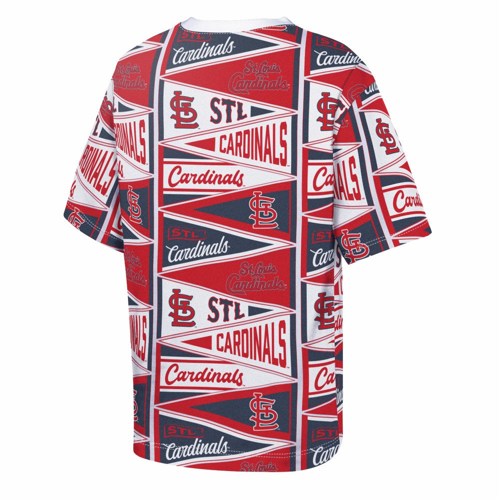 St. Louis Cardinals Outerstuff Youth All-Over Pennant T-Shirt - Red T-shirts