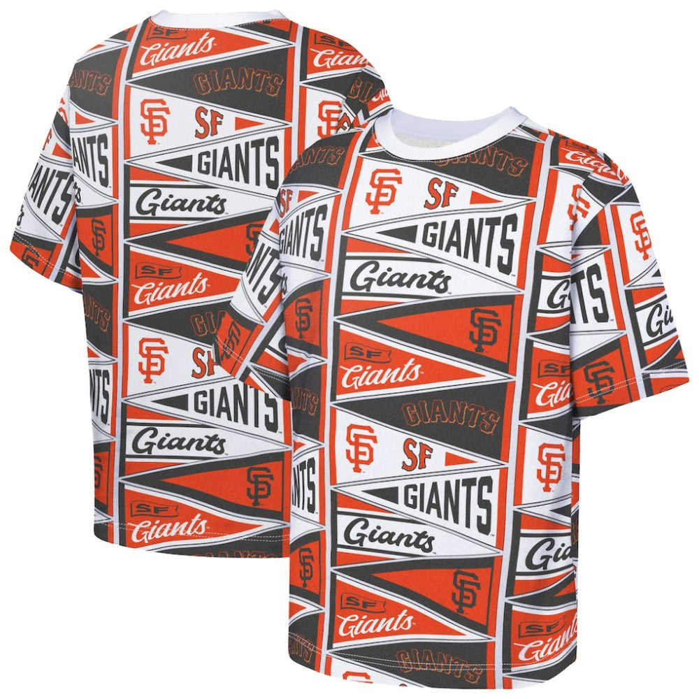 San Francisco Giants Outerstuff Youth All-Over Pennant T-Shirt - Orange T-shirts