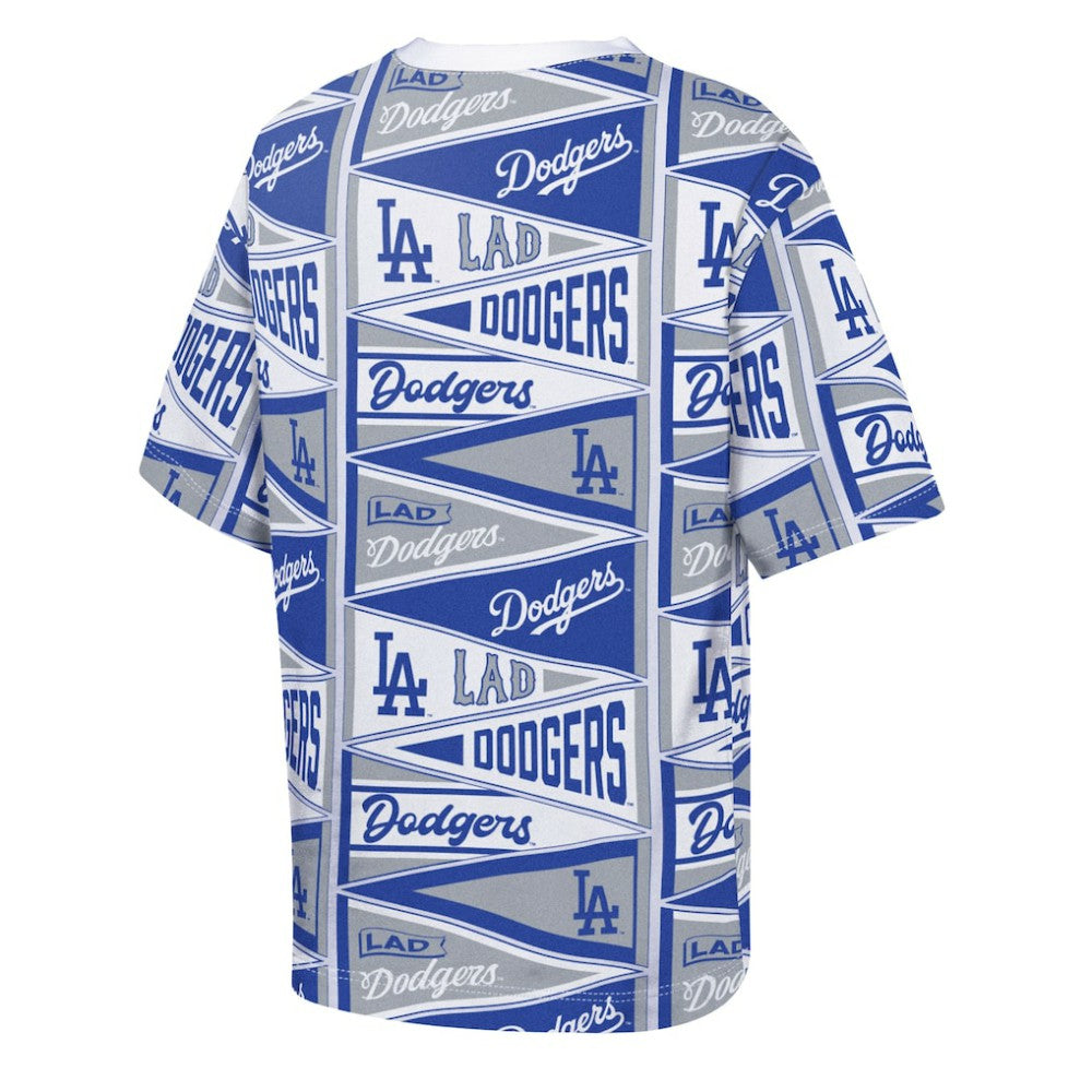 Los Angeles Dodgers Outerstuff Youth All-Over Pennant T-Shirt - Blue T-shirts