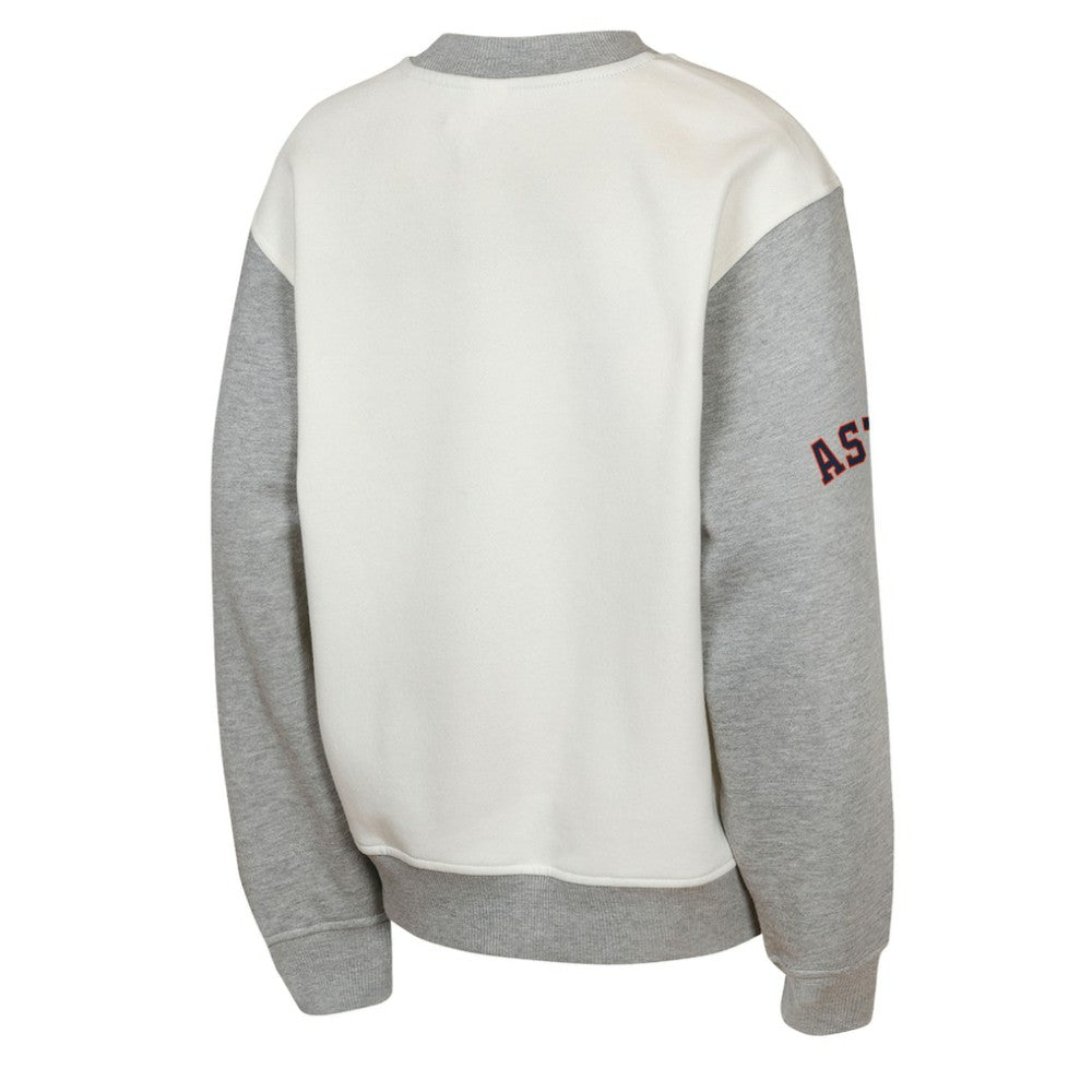 Houston Astros Outerstuff Youth Big League Power Hit Fleece Sweatshirt - Cream/Gray Sweatshirts
