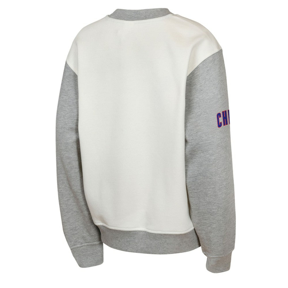 Chicago Cubs Outerstuff Youth Big League Power Hit Fleece Sweatshirt - Cream/Gray Sweatshirts