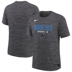 Miami Marlins Nike Youth Authentic Collection Velocity Dri-FIT T-Shirt - Black T-shirts