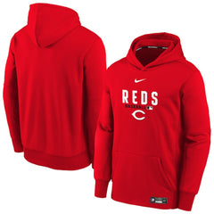 Cincinnati Reds Nike Youth Authentic Collection Therma-FIT Hoodie - Red Hoodies