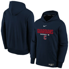 Cleveland Guardians Nike Youth Authentic Collection Therma-FIT Hoodie - Navy Hoodies