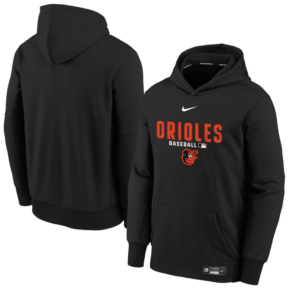 Baltimore Orioles Nike Youth Authentic Collection Therma-FIT Hoodie - Black Hoodies