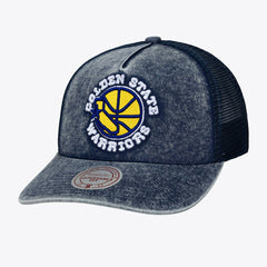 Golden State Warriors Gameday Snow Wash Adjustable Trucker Hat Blue - Mitchell & Ness