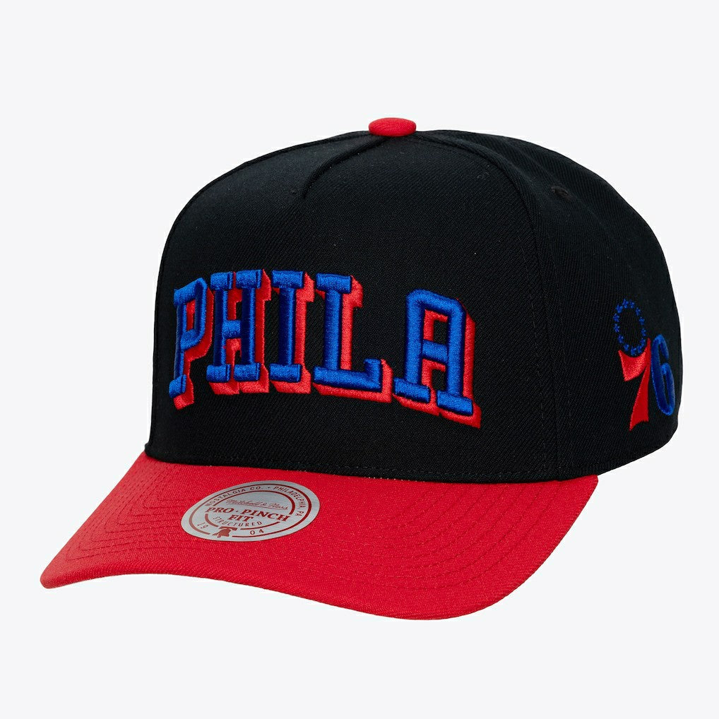 Philadelphia 76ers Hardwood Classics Legendary Away Pro-Pinch Adjustable Hat Black - Mitchell & Ness