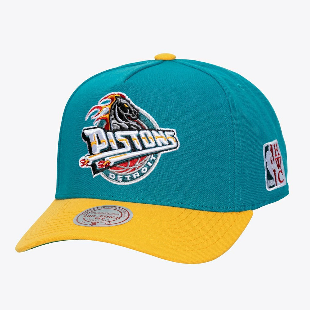 Detroit Pistons Hardwood Classics Legendary Away Pro-Pinch Adjustable Hat Teal - Mitchell & Ness outlet