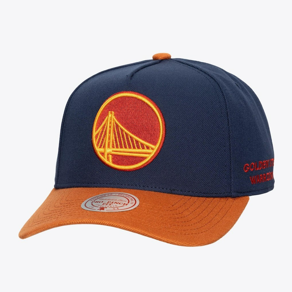 Golden State Warriors Legendary Home Pro Pinch Snapback Hat Navy - Mitchell & Ness outlet