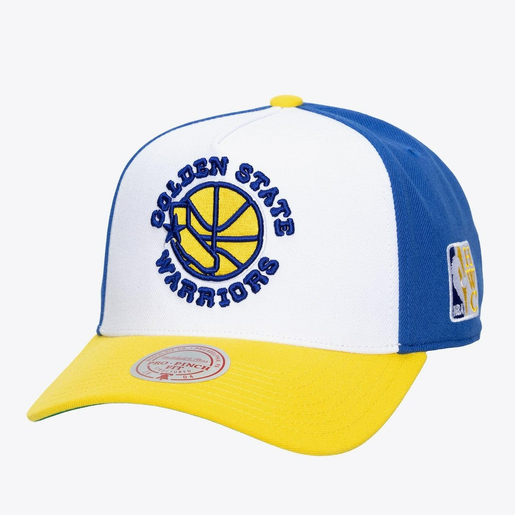 Golden State Warriors Legendary Home Pro Pinch Snapback Hat White - Mitchell & Ness