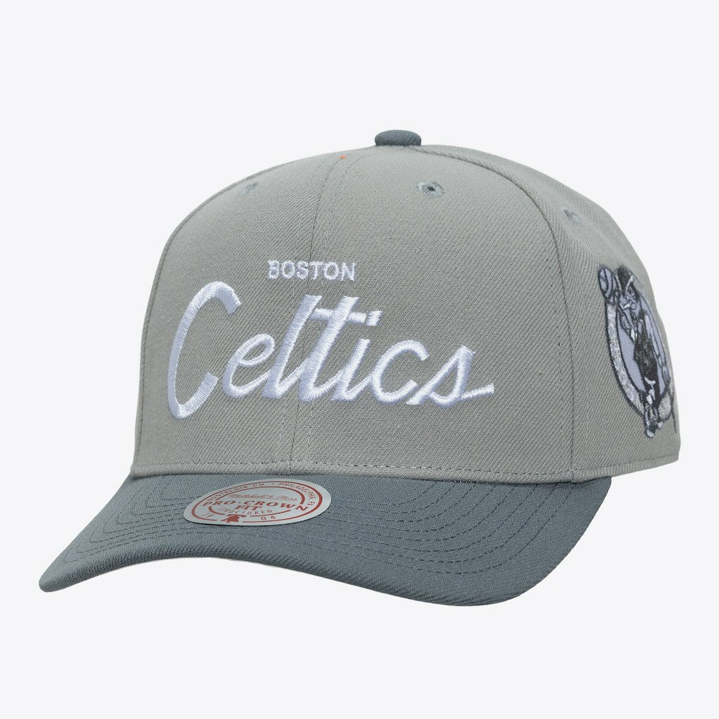 Boston Celtics Thunderstorm Head Coach Pro Crown Snapback Hat Gray - Mitchell & Ness