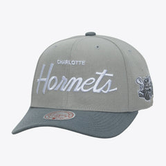 Charlotte Hornets Thunderstorm Head Coach Pro Crown Snapback Hat Gray - Mitchell & Ness