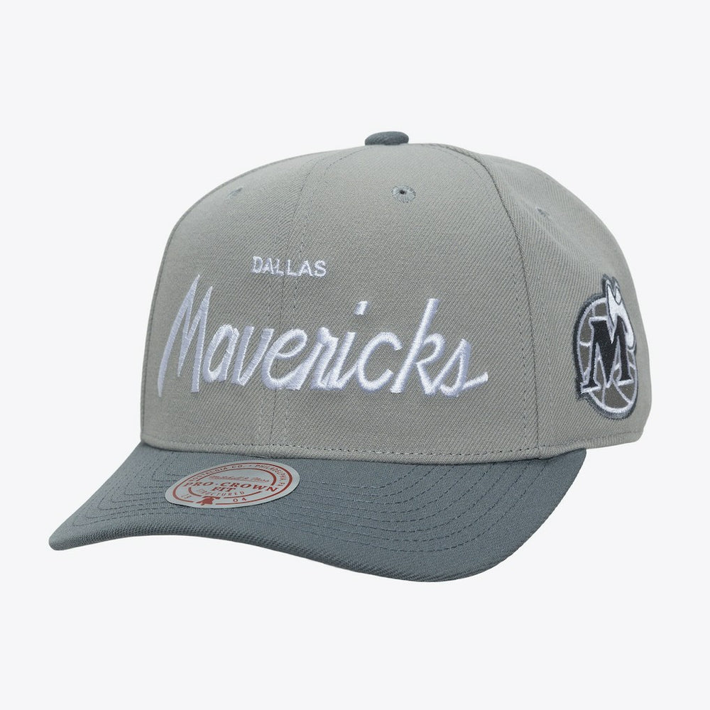 Dallas Mavericks Thunderstorm Head Coach Pro Crown Snapback Hat Gray - Mitchell & Ness
