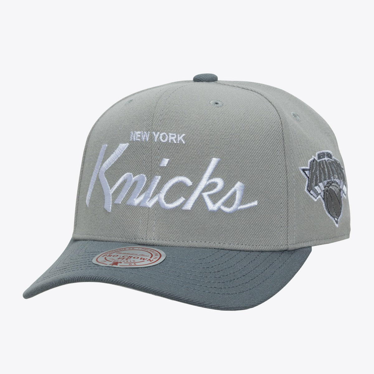 New York Knicks Thunderstorm Head Coach Pro Crown Snapback Hat Gray - Mitchell & Ness outlet