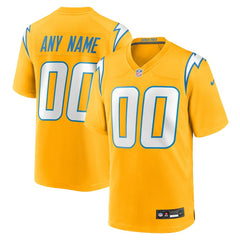 Los Angeles Chargers Alternate Charger Power Game Custom Jersey - Gold Jerseys