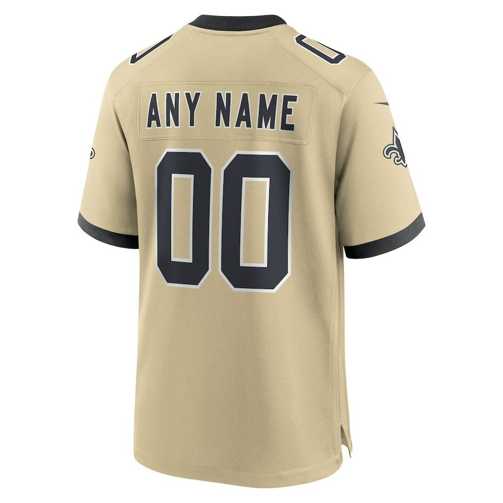 New Orleans Saints Gameday Golds Alternate Custom Game Jersey - Gold Jerseys