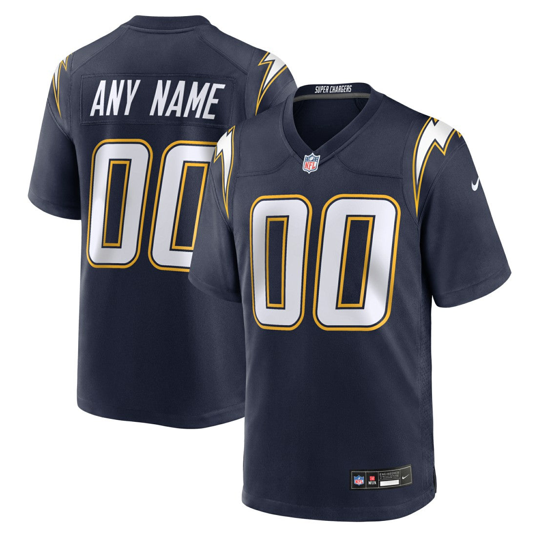 Los Angeles Chargers Alternate Super Chargers Game Custom Jersey - Navy Jerseys