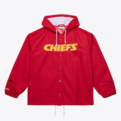 Kansas City Chiefs Coaches Full-Snap Hooded Windbreaker Jacket - Red Jackets