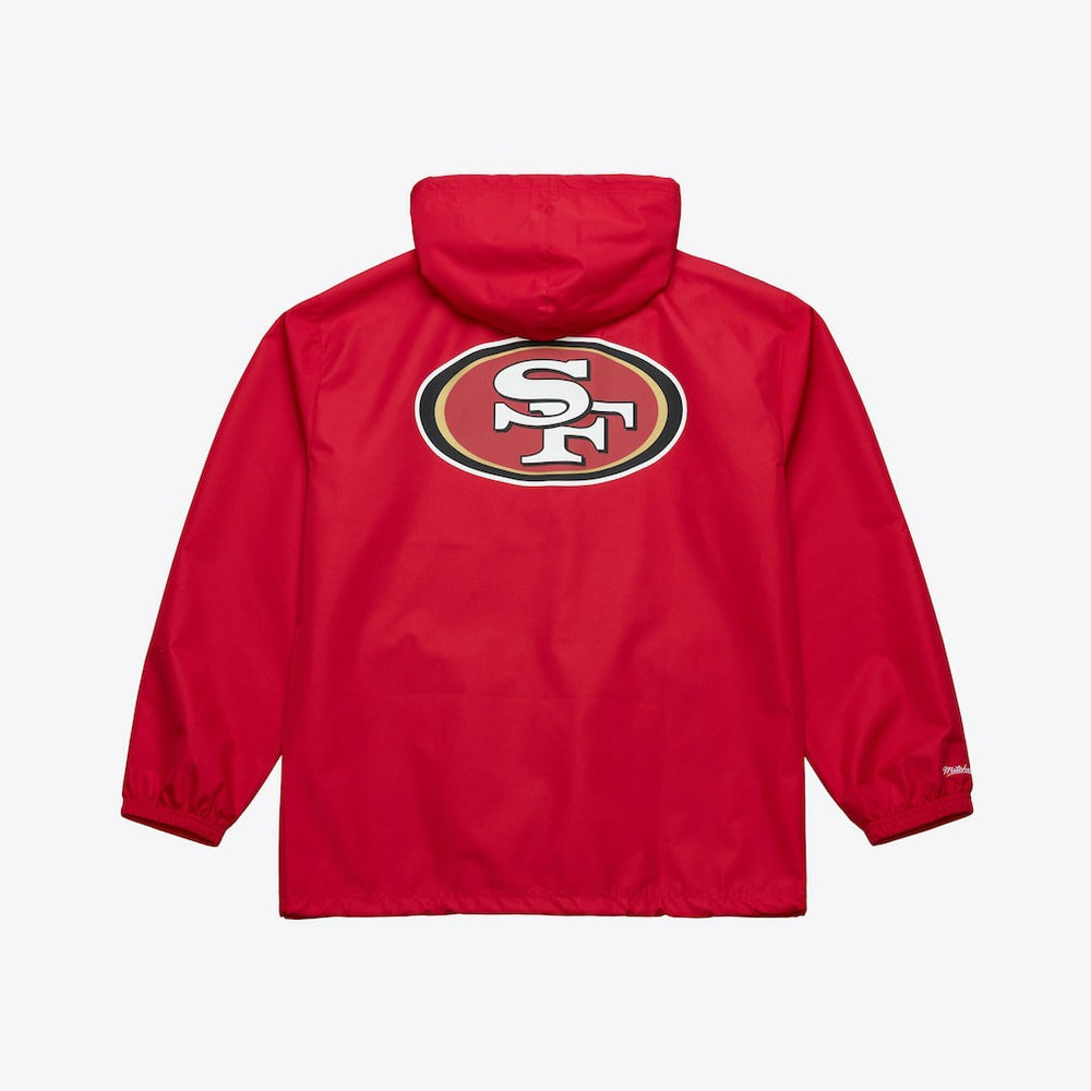 San Francisco 49ers Coaches Full-Snap Hooded Windbreaker Jacket - Scarlet Jackets