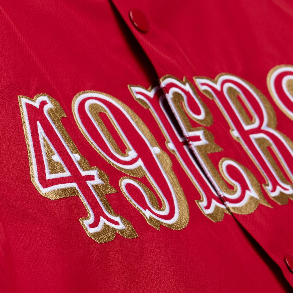 San Francisco 49ers Coaches Full-Snap Hooded Windbreaker Jacket - Scarlet Jackets