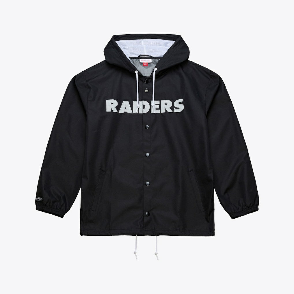 Las Vegas Raiders Coaches Full-Snap Hooded Windbreaker Jacket - Black Jackets