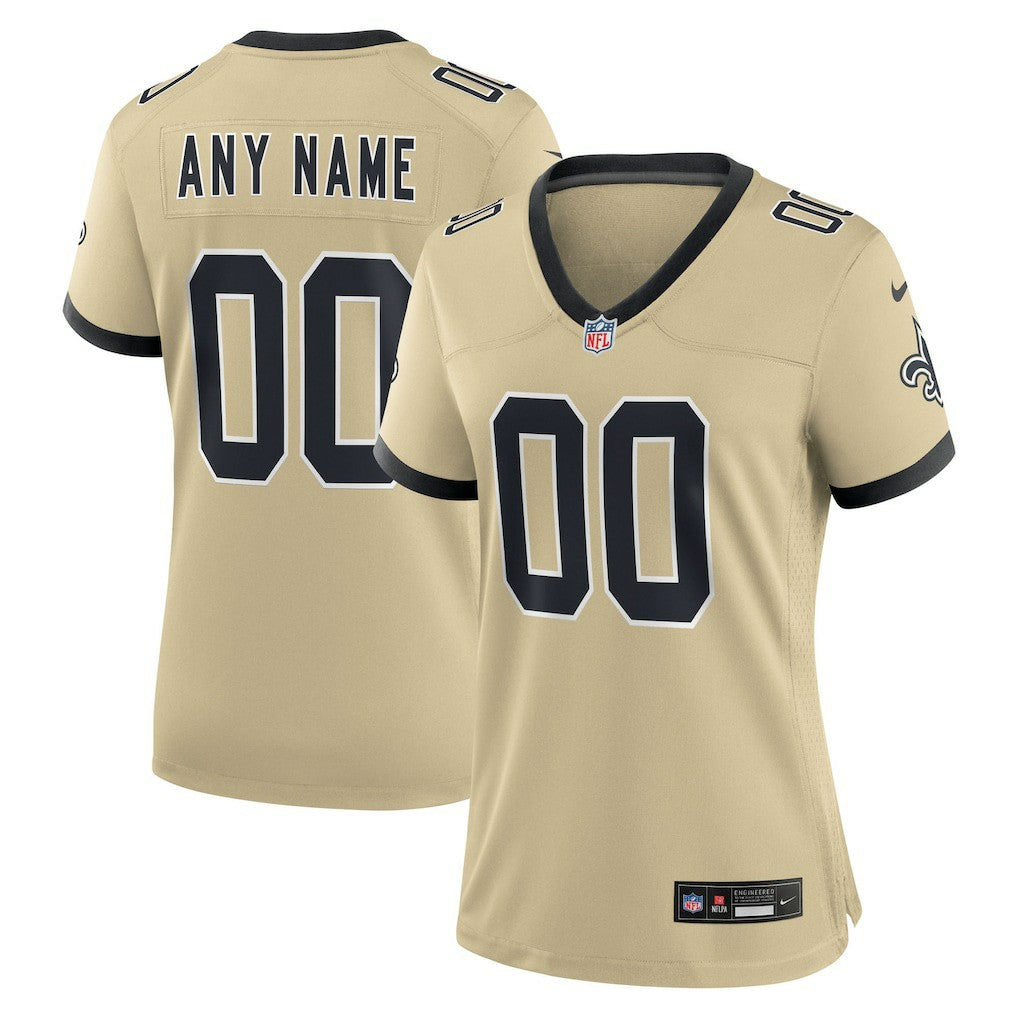 New Orleans Saints Women's Gameday Golds Alternate Custom Game Jersey - Gold Jerseys