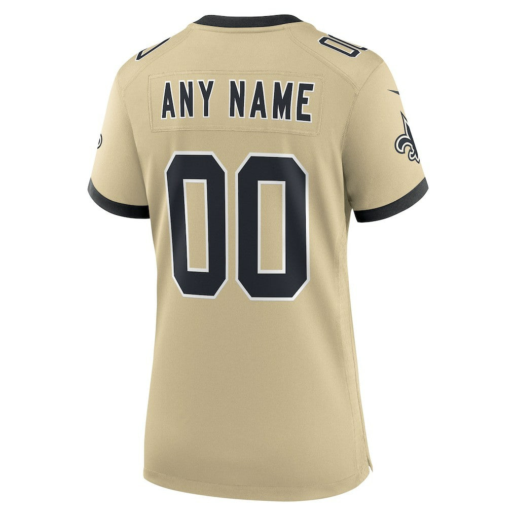 New Orleans Saints Women's Gameday Golds Alternate Custom Game Jersey - Gold Jerseys