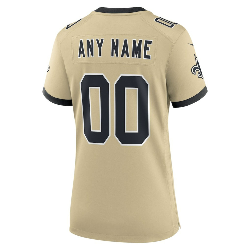New Orleans Saints Women's Gameday Golds Alternate Custom Game Jersey - Gold Jerseys
