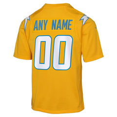 Los Angeles Chargers Youth Alternate Charger Power Game Custom Jersey - Gold Jerseys