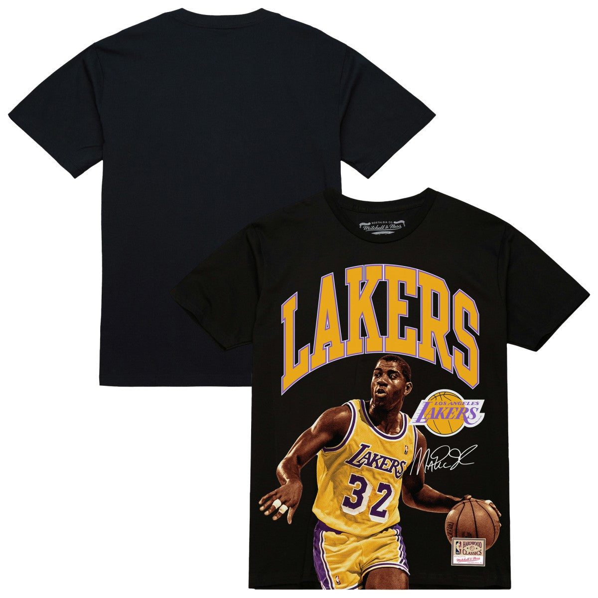 Magic Johnson Los Angeles Lakers Hardwood Classics Player Arch T-Shirt Black - Mitchell & Ness