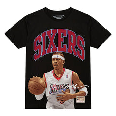 Allen Iverson Philadelphia 76ers Hardwood Classics Player Arch T-Shirt Black - Mitchell & Ness