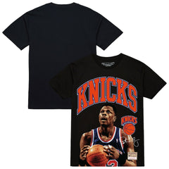 Patrick Ewing New York Knicks Hardwood Classics Player Arch T-Shirt Black - Mitchell & Ness