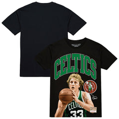 Larry Bird Boston Celtics Hardwood Classics Player Arch T-Shirt Black - Mitchell & Ness