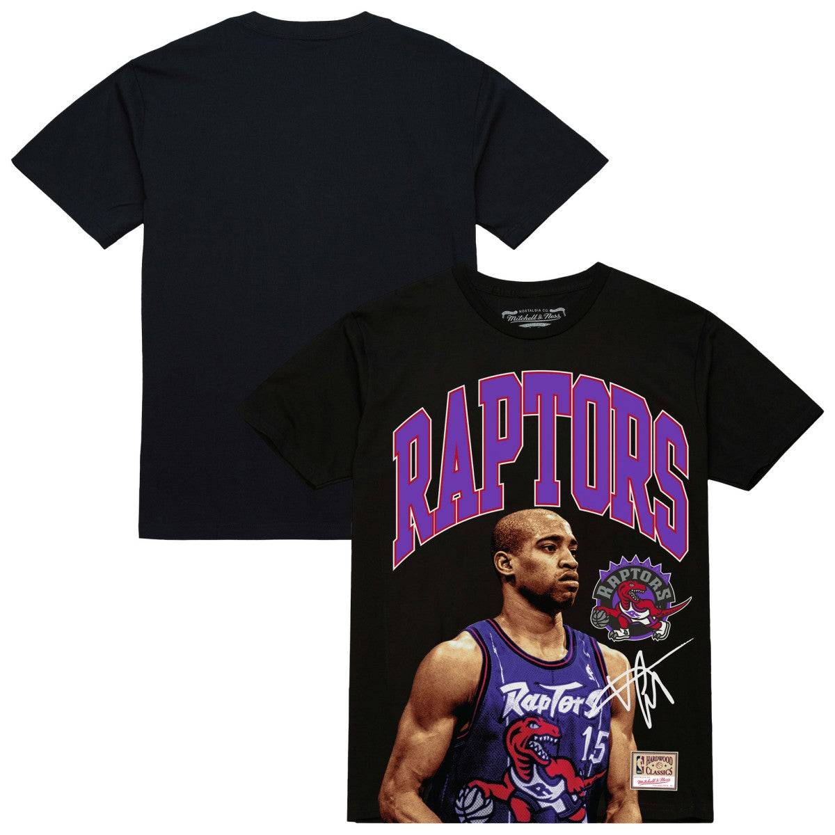Vince Carter Toronto Raptors Hardwood Classics Player Arch T-Shirt Black - Mitchell & Ness