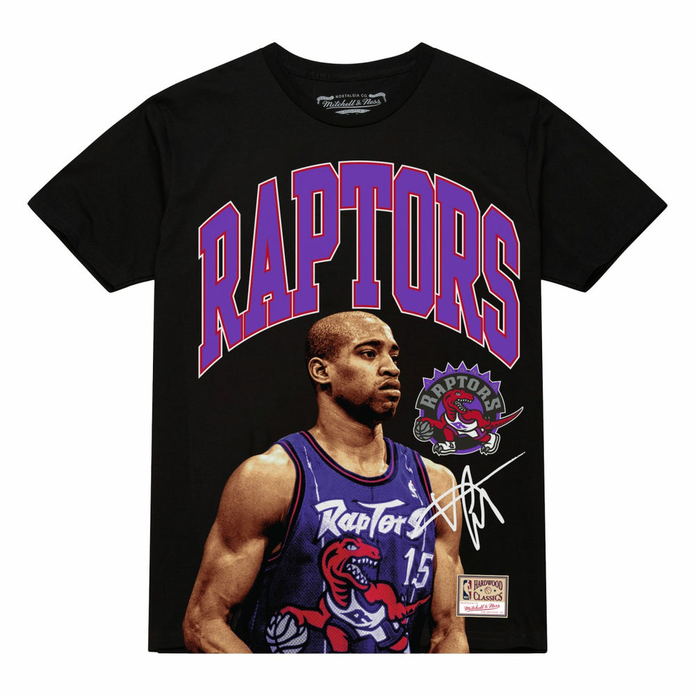 Vince Carter Toronto Raptors Hardwood Classics Player Arch T-Shirt Black - Mitchell & Ness