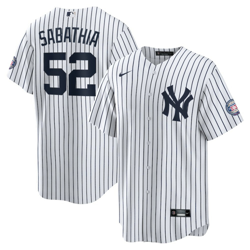CC Sabathia New York Yankees Nike 2025 Baseball Hall of Fame Name & Number Retired Replica Jersey - White Jerseys