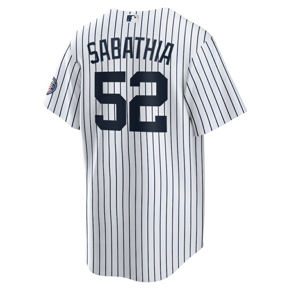CC Sabathia New York Yankees Nike 2025 Baseball Hall of Fame Name & Number Retired Replica Jersey - White Jerseys