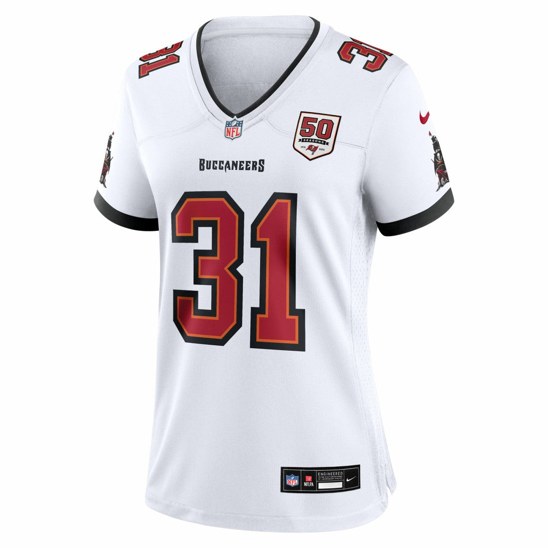 Antoine Winfield Jr. Tampa Bay Buccaneers Women's 50th Season Patch Game Jersey - White Jerseys