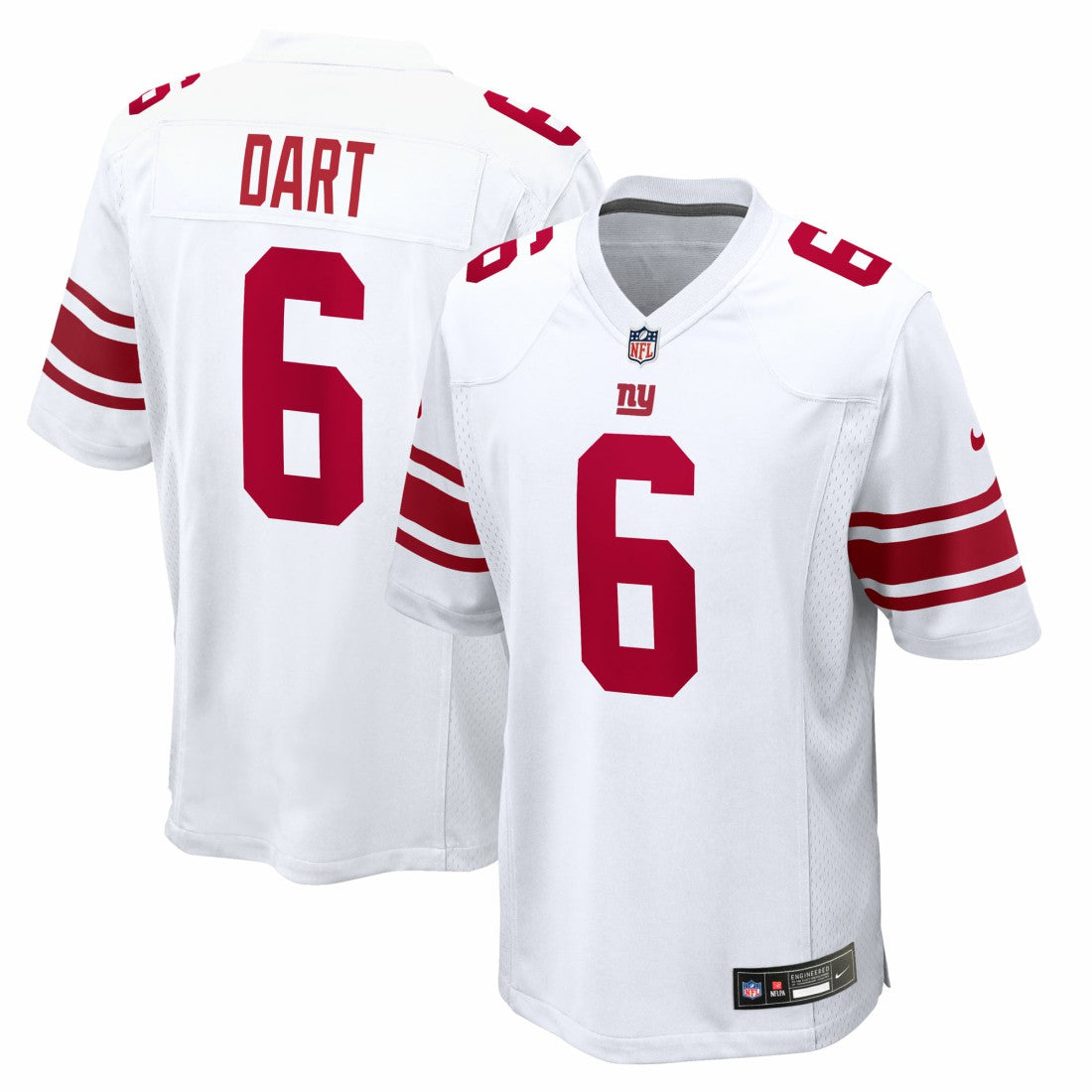 Jaxson Dart New York Giants Game Jersey - White Jerseys