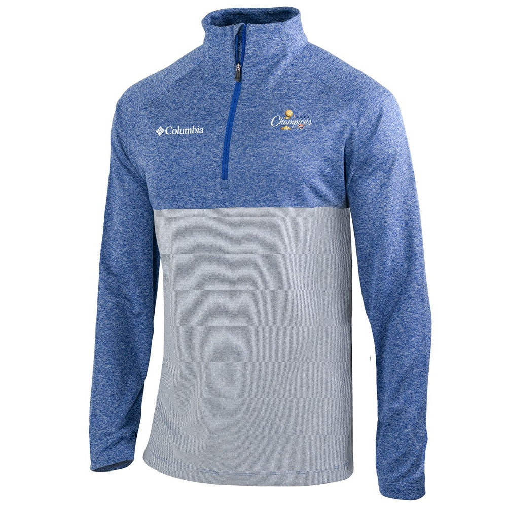 Oklahoma City Thunder 2025 NBA Finals Champions Rockin' It Raglan Omni-Wick Quarter-Zip Pullover Blue - Columbia