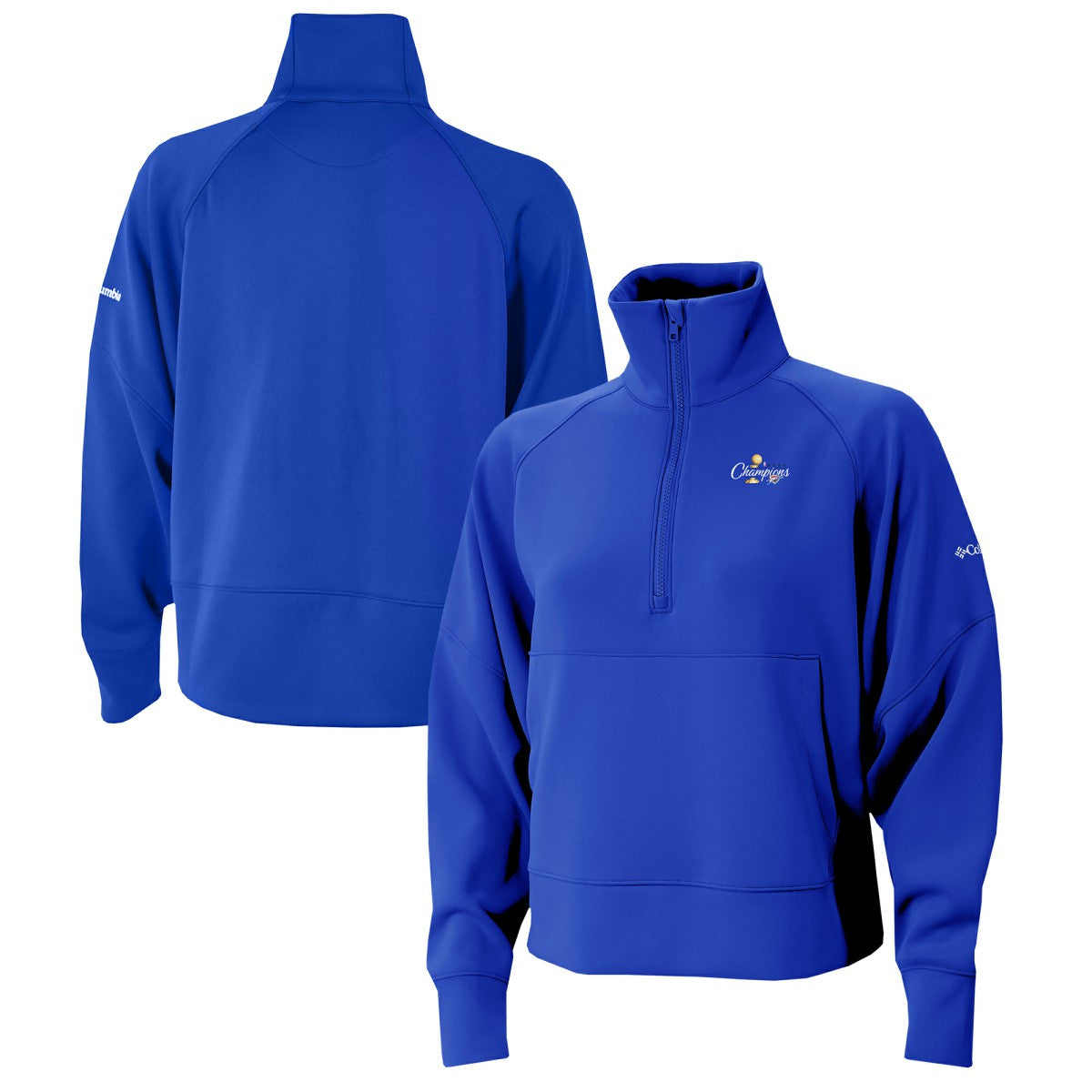Oklahoma City Thunder Women's 2025 NBA Finals Champions Wickhams Hills Raglan Omni-Wick Half-Zip Pullover Blue - Columbia