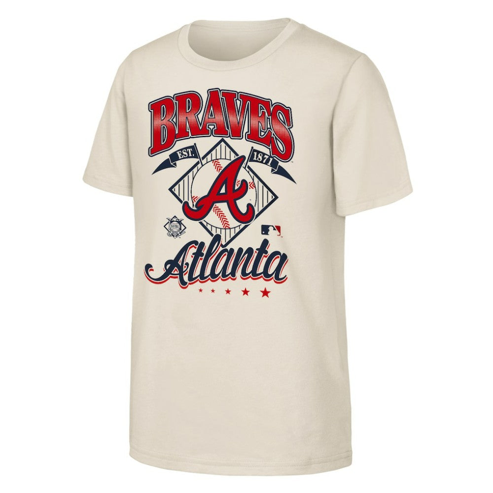Atlanta Braves Outerstuff Youth Triple Hit T-Shirt - Natural T-shirts