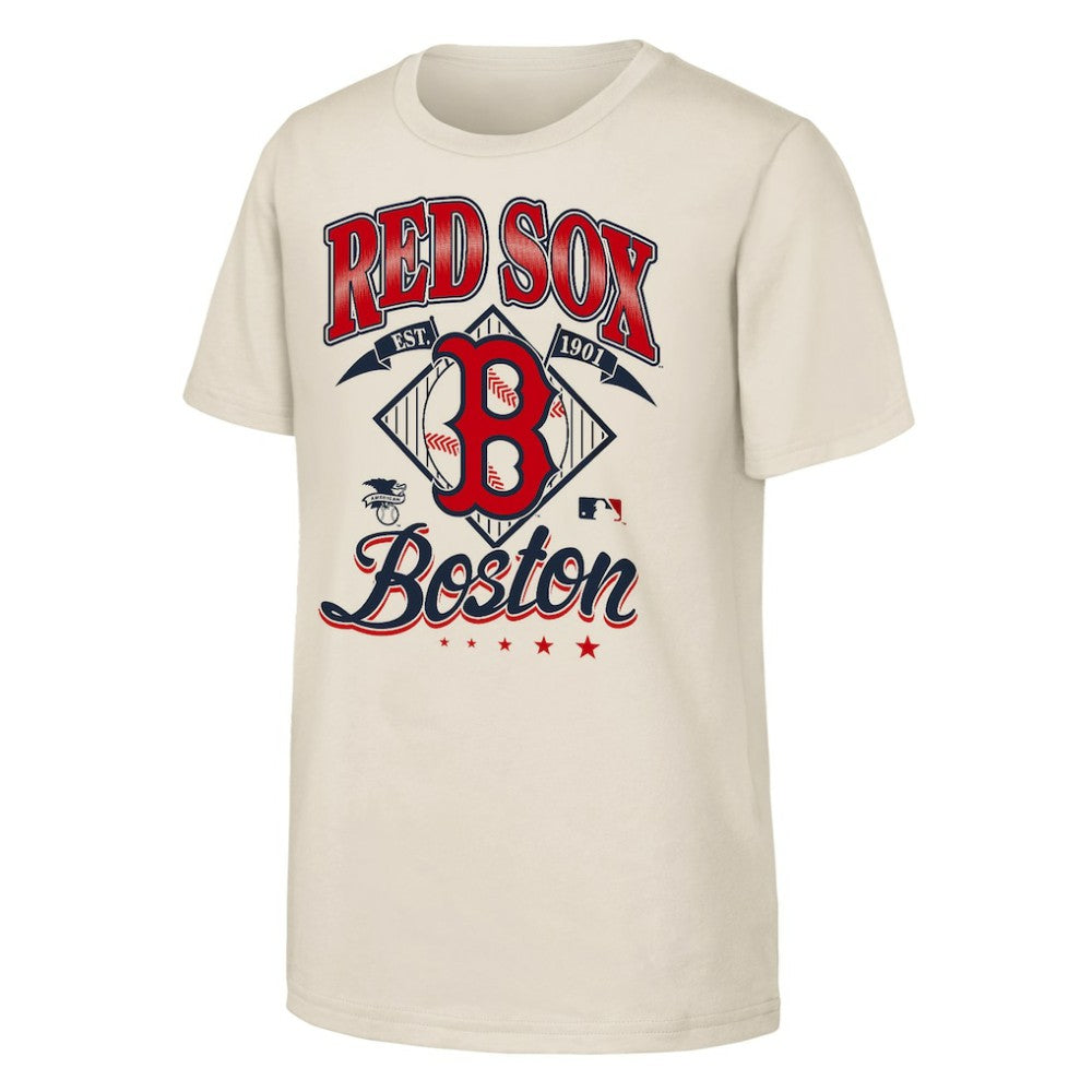 Boston Red Sox Outerstuff Youth Triple Hit T-Shirt - Natural T-shirts